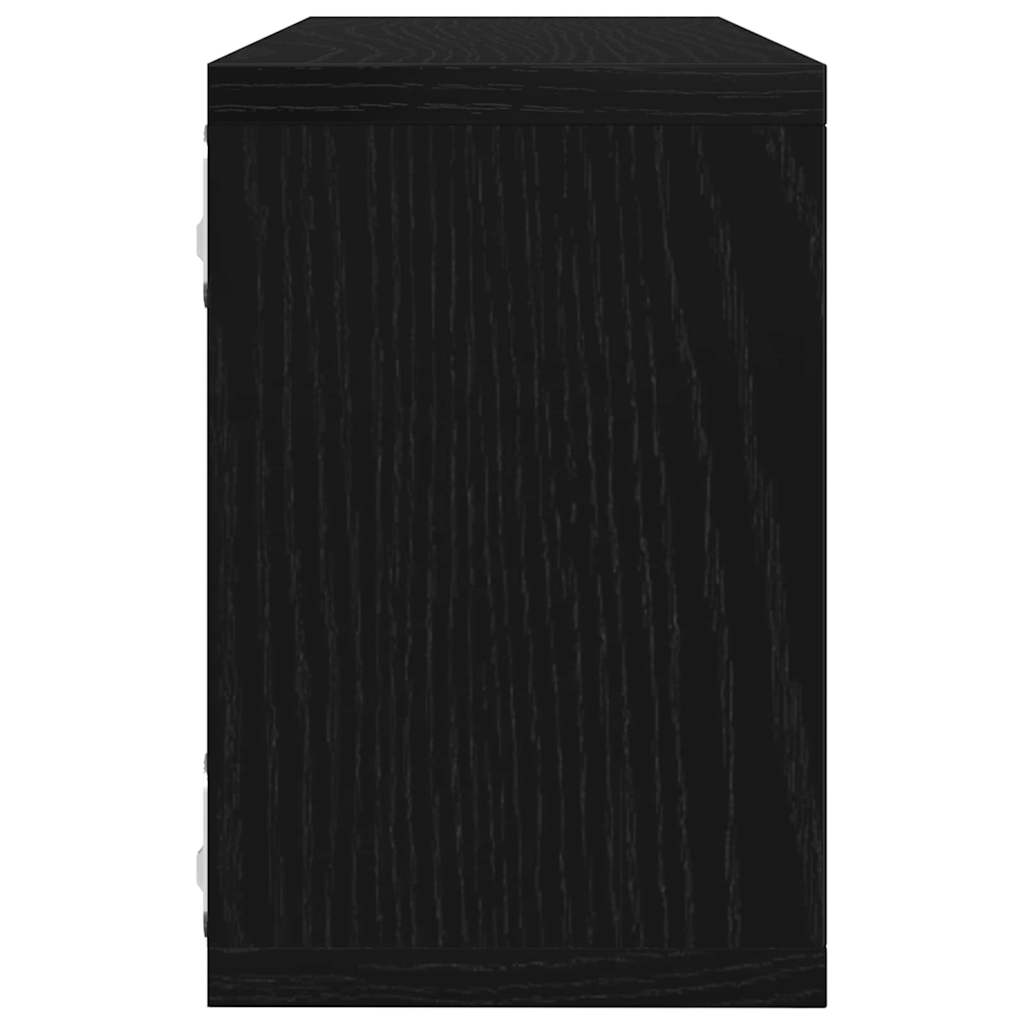 Scaffali da parete 4 pcs Rovere Nero 60 x 15 x 23 cm | homemem39