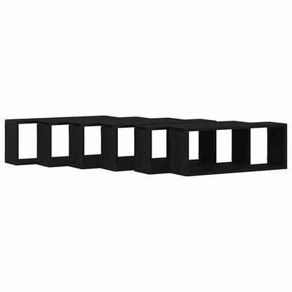 Scaffali da parete 6 pcs Rovere Nero 60 x 15 x 23 cm | homemem39