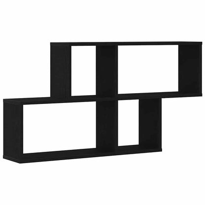 Scaffale da parete con lo scaffale Rovere Nero 76 x 15 x 53 cm