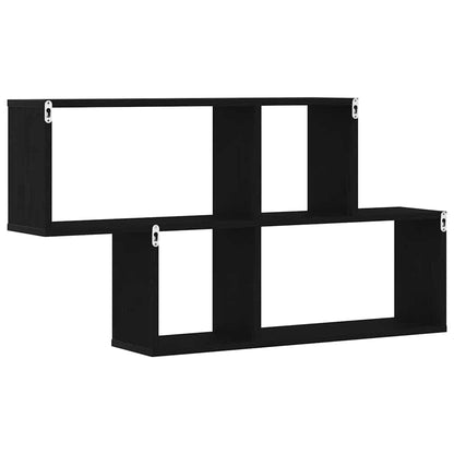 Scaffale da parete con lo scaffale Rovere Nero 76 x 15 x 53 cm