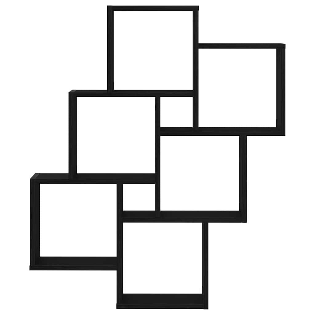 Scaffale da parete con lo scaffale Rovere Nero 78 x 15 x 93 cm