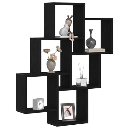 Scaffale da parete con lo scaffale Rovere Nero 78 x 15 x 93 cm