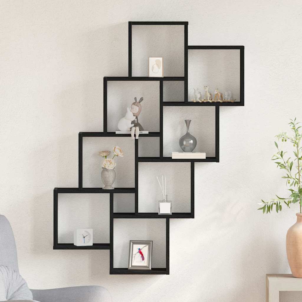 Scaffale da parete Rovere Nero 90 x 15 x 119,5 cm | homemem39