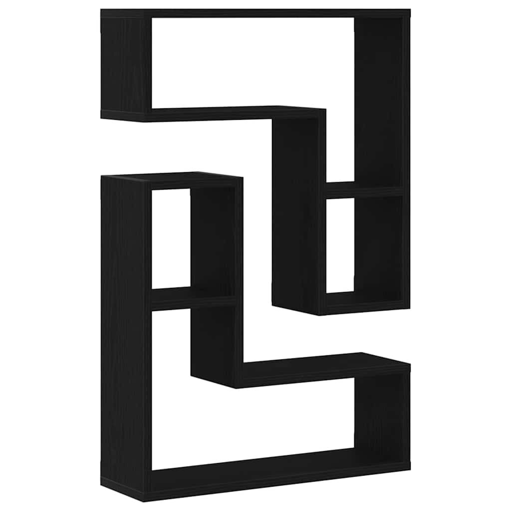 Scaffali da parete 2 pcs Rovere nero 50 x 15 x 85 cm