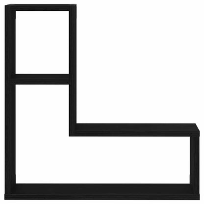 Scaffali da parete 2 pcs Rovere nero 50 x 15 x 85 cm