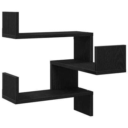 Scaffale da parete 2 pcs Rovere Nero 40 x 40 x 49,5 cm