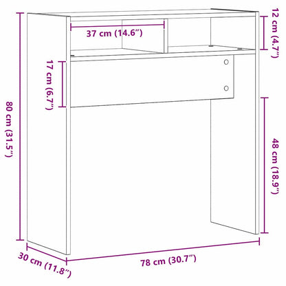 Tavolo consolle Rovere Nero 78 x 30 x 80 cm Legno multistrato | homemem39