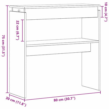 Tavolo consolle Rovere Nero 80 x 30 x 80 cm Legno multistrato | homemem39