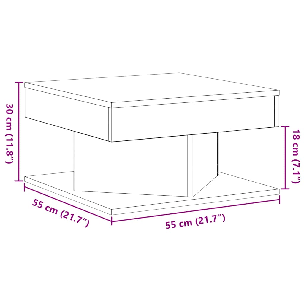 Tavolino da salotto Rovere Nero 57 x 57 x 30 cm | homemem39