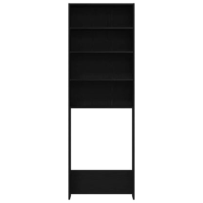 Armadio per Lavatrice Rovere Nero 64 x 24 x 190 cm