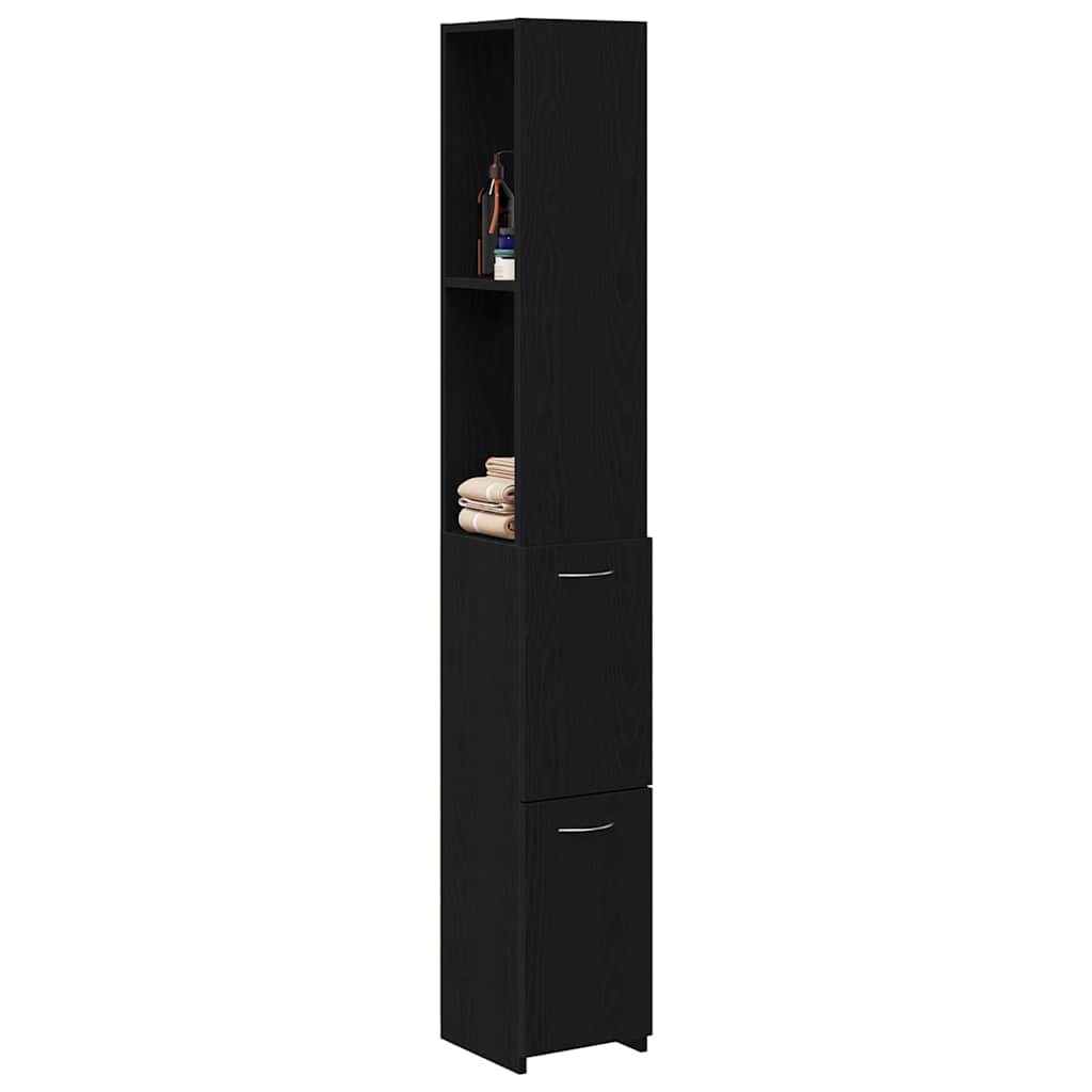 Mobile da Bagno Rovere Nero 25 x 25 x 170 cm | homemem39