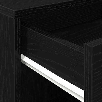 Mobile con Ruote Rovere Nero 45 x 38 x 54 cm Legno multistrato | homemem39