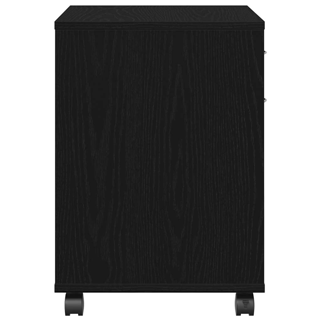 Mobile con Ruote Rovere Nero 45 x 38 x 54 cm Legno multistrato