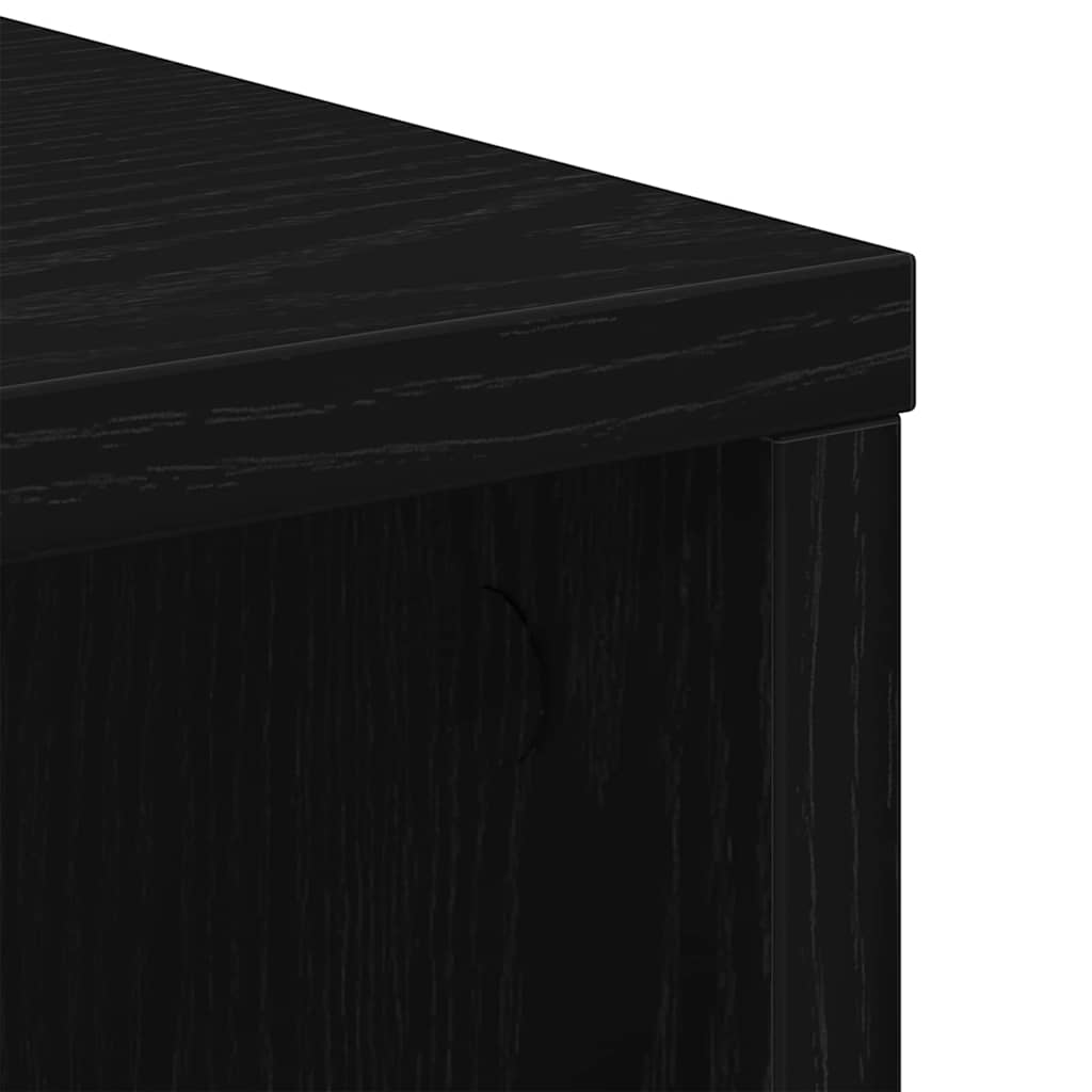 Armadio con ruota Rovere Nero 60 x 35 x 75 cm Legno multistrato | homemem39
