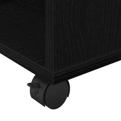 Armadio con ruota Rovere Nero 60 x 35 x 75 cm Legno multistrato | homemem39