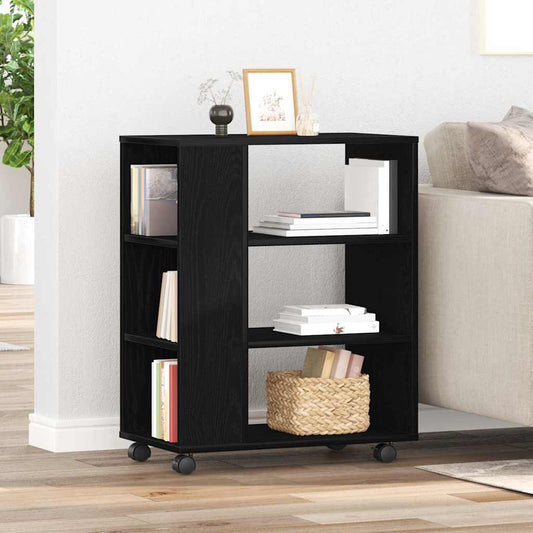 Armadio con ruota Rovere Nero 60 x 35 x 75 cm Legno multistrato