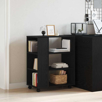 Armadio con ruota Rovere Nero 60 x 35 x 75 cm Legno multistrato