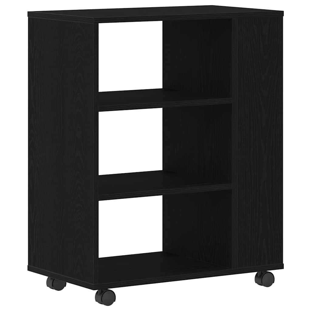 Armadio con ruota Rovere Nero 60 x 35 x 75 cm Legno multistrato