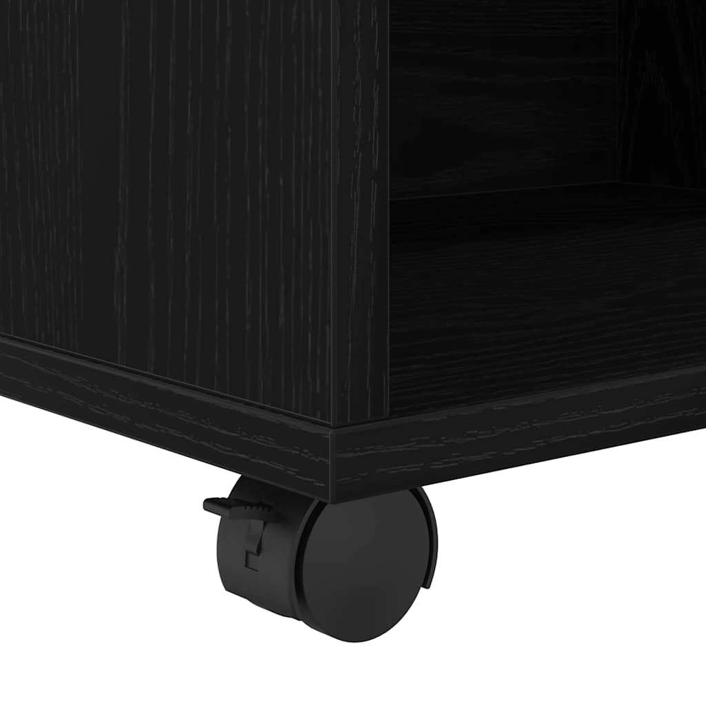 Armadio con ruota Rovere Nero 46 x 36 x 59 cm Legno multistrato | homemem39