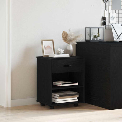 Armadio con ruota Rovere Nero 46 x 36 x 59 cm Legno multistrato | homemem39