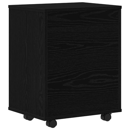 Armadio con ruota Rovere Nero 46 x 36 x 59 cm Legno multistrato | homemem39