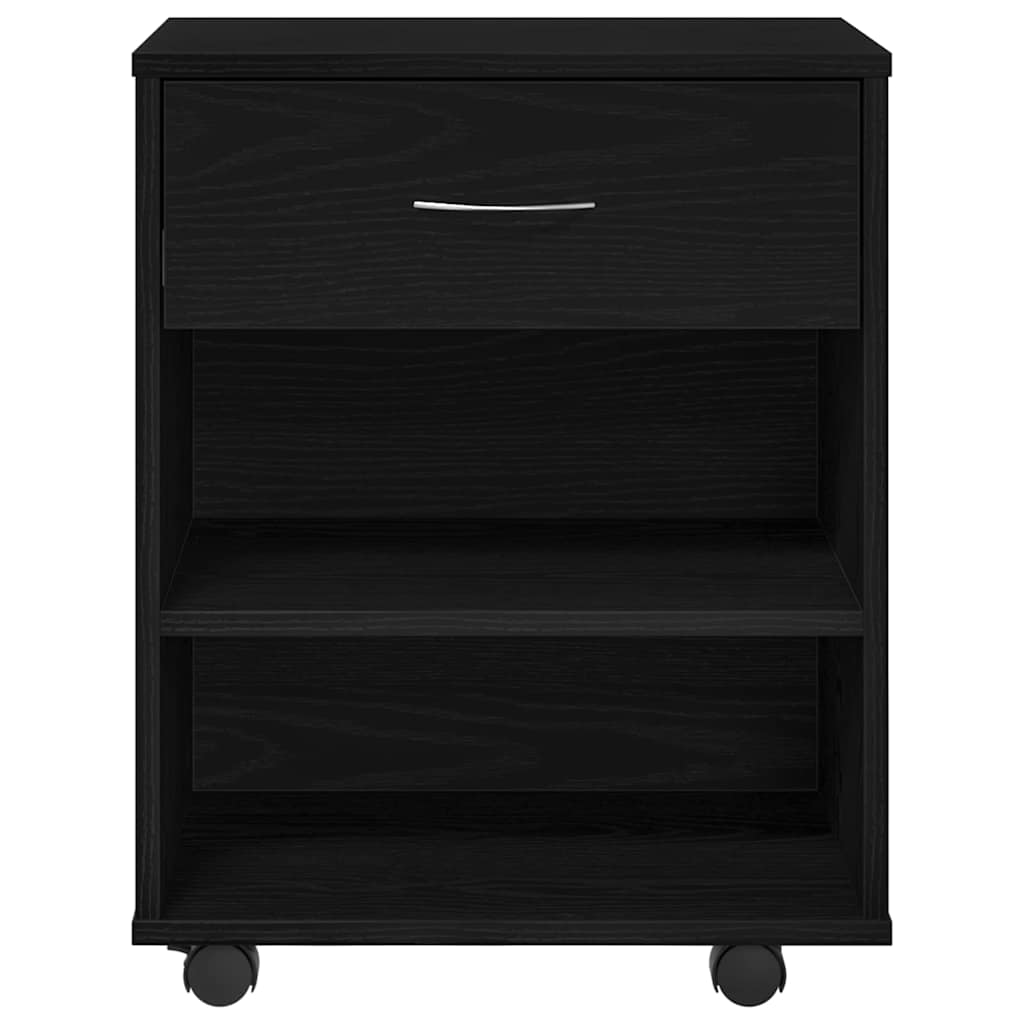 Armadio con ruota Rovere Nero 46 x 36 x 59 cm Legno multistrato | homemem39