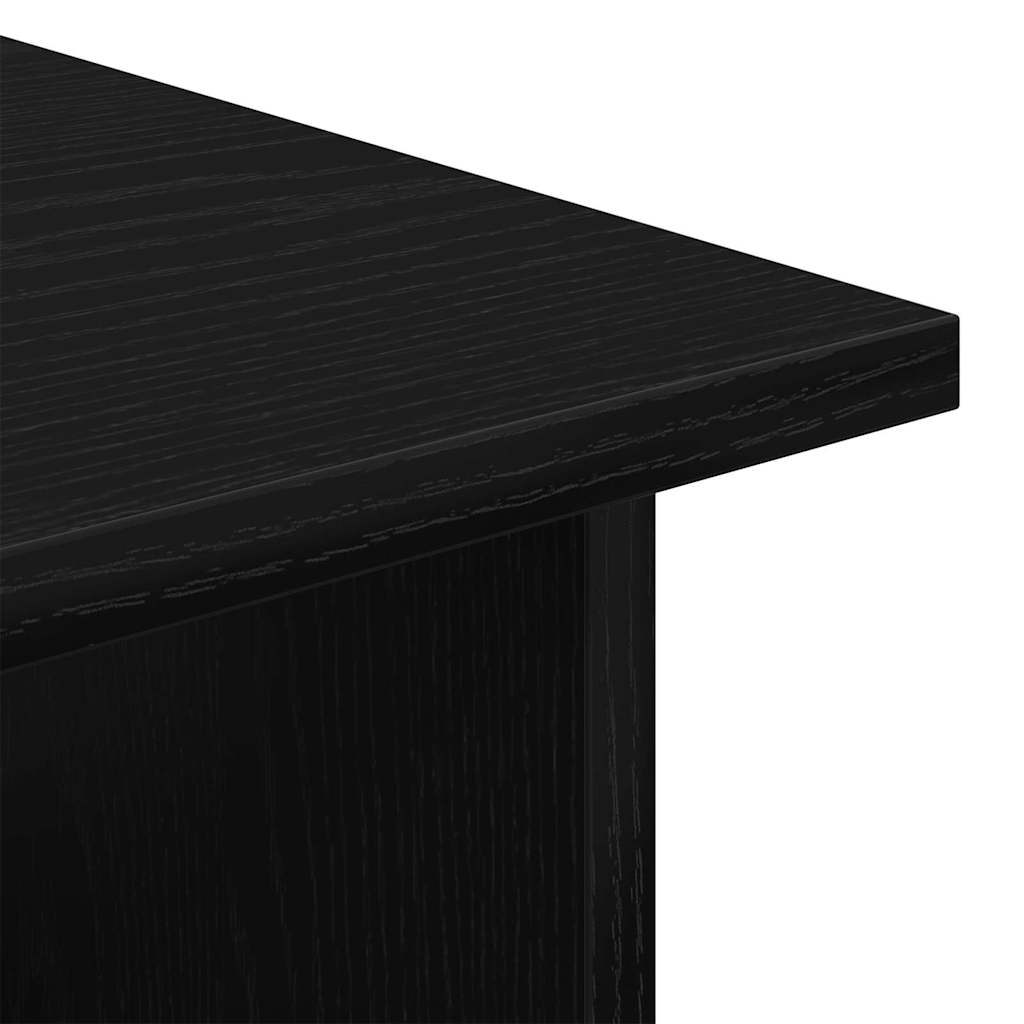 Mobile con Ruote Rovere Nero 60 x 45 x 55 cm Legno multistrato