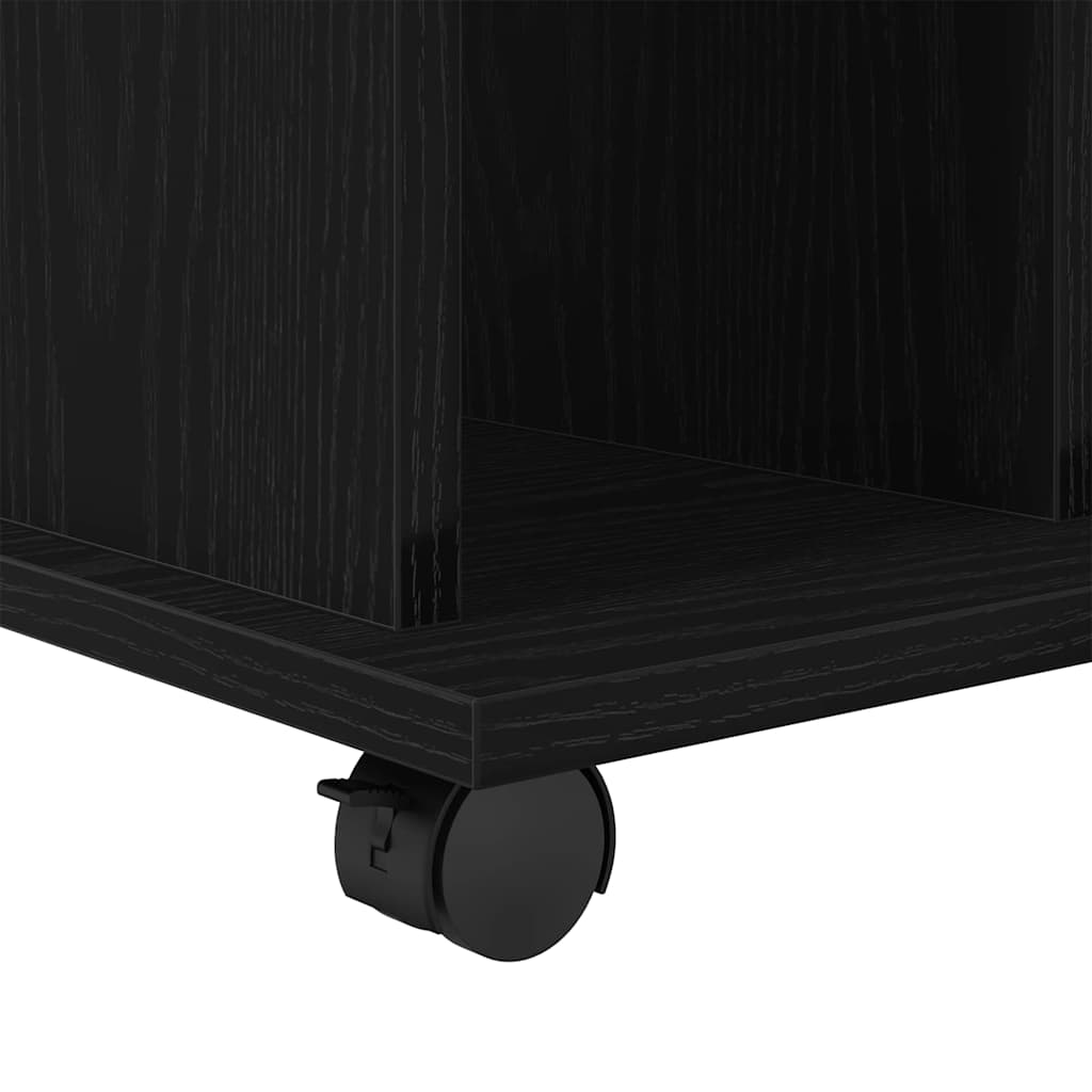 Mobile con Ruote Rovere Nero 60 x 45 x 55 cm Legno multistrato | homemem39