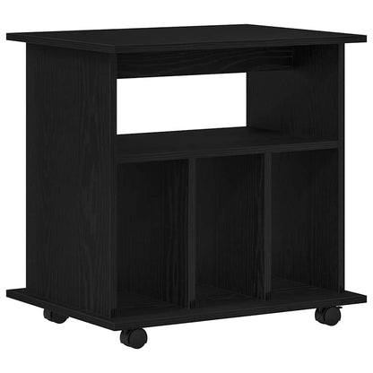Mobile con Ruote Rovere Nero 60 x 45 x 55 cm Legno multistrato | homemem39