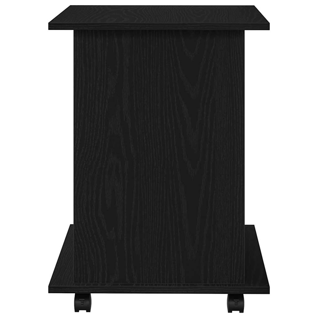 Mobile con Ruote Rovere Nero 60 x 45 x 55 cm Legno multistrato | homemem39