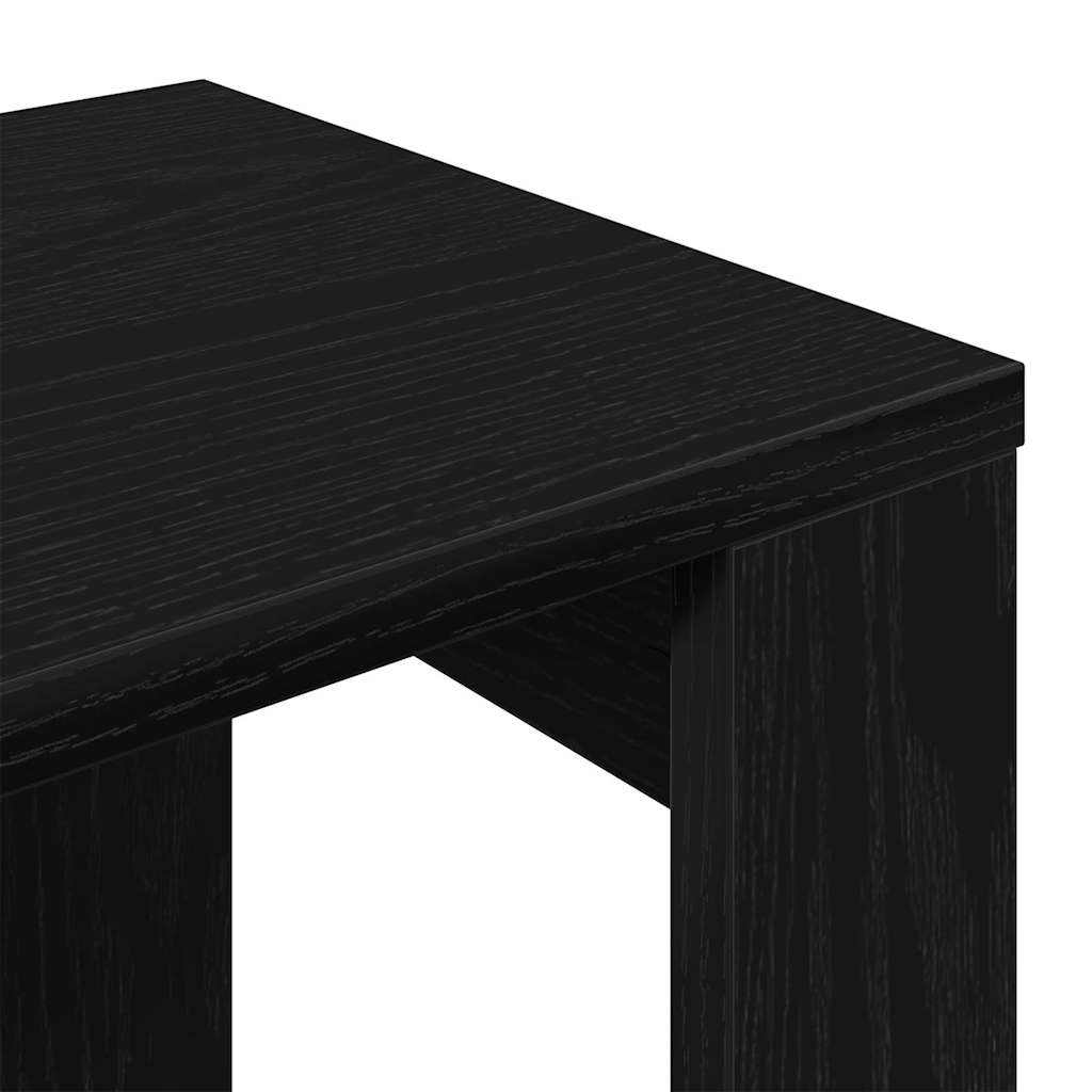 Tavoli da annidamento 3 pcs Rovere Nero Legno multistrato
