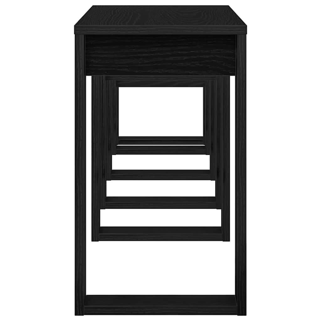 Tavoli da annidamento 3 pcs Rovere Nero Legno multistrato