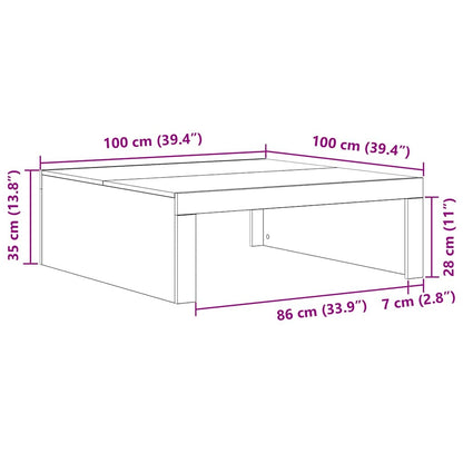 Tavolino da salotto Rovere Nero 100 x 100 x 35 cm | homemem39