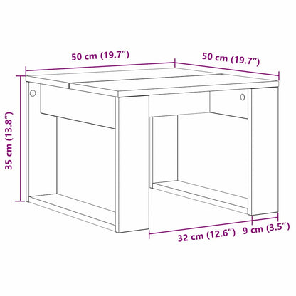 Tavolino da salotto Rovere Nero 50 x 50 x 35 cm | homemem39
