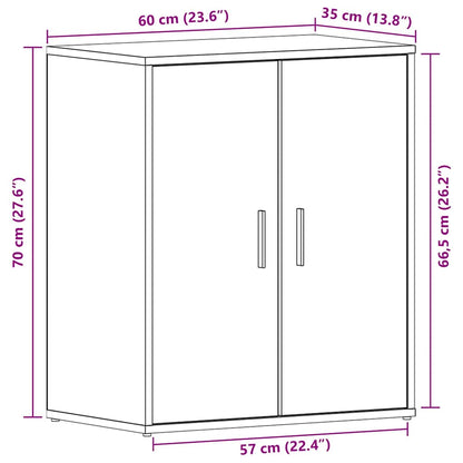 Mobile per scarpe Rovere Nero 60 x 35 x 70 cm Legno multistrato