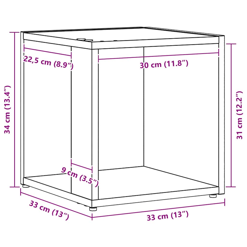 Mensole angolari Rovere Nero 33 x 33 x 34,5 cm | homemem39