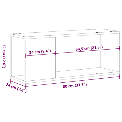 Set mobile TV Rovere Nero 80 x 24 x 32 cm Legno multistrato