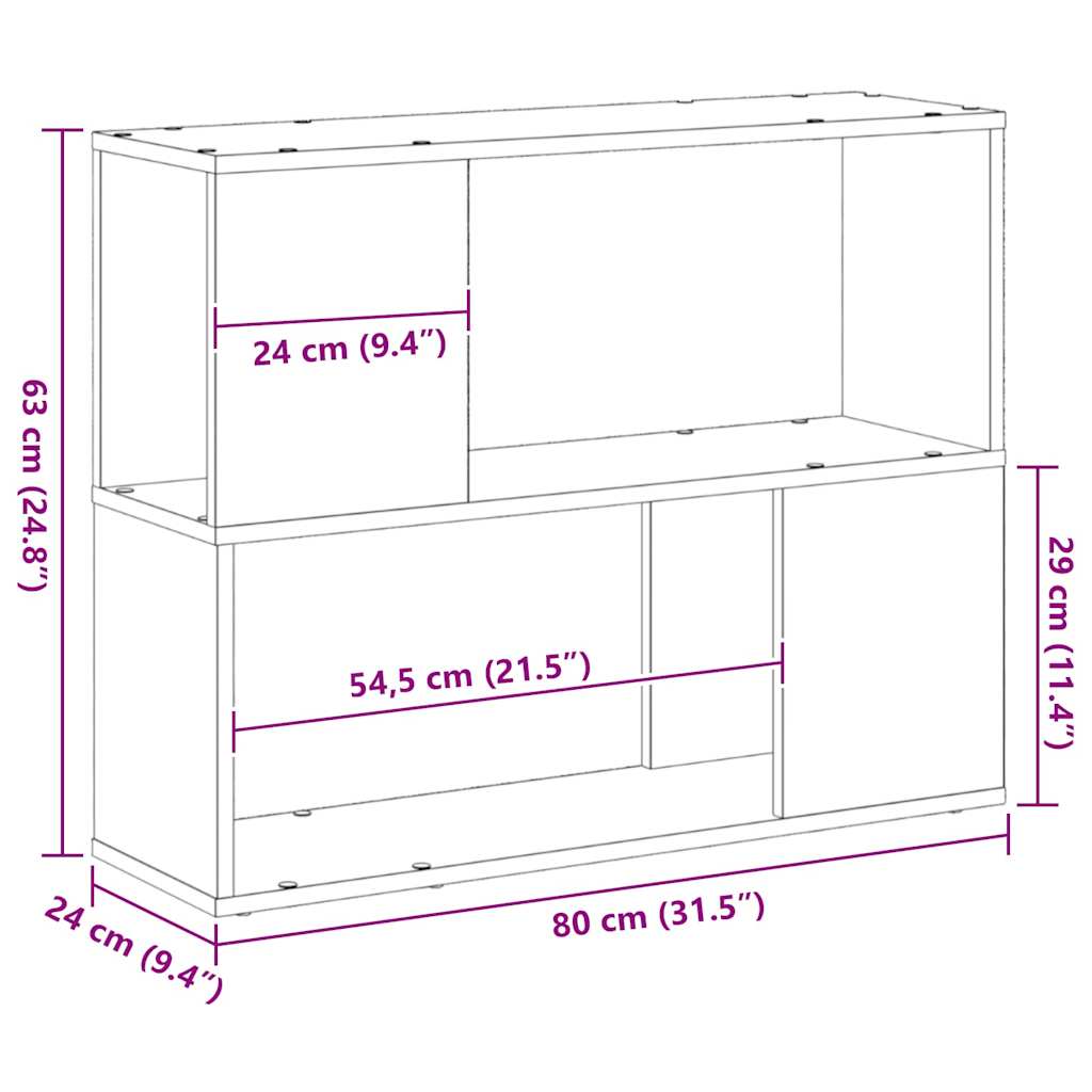 Set mobile TV Rovere Nero 80 x 24 x 63 cm Legno multistrato