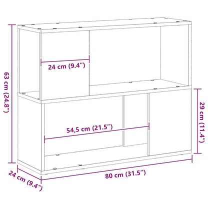 Set mobile TV Rovere Nero 80 x 24 x 63 cm Legno multistrato