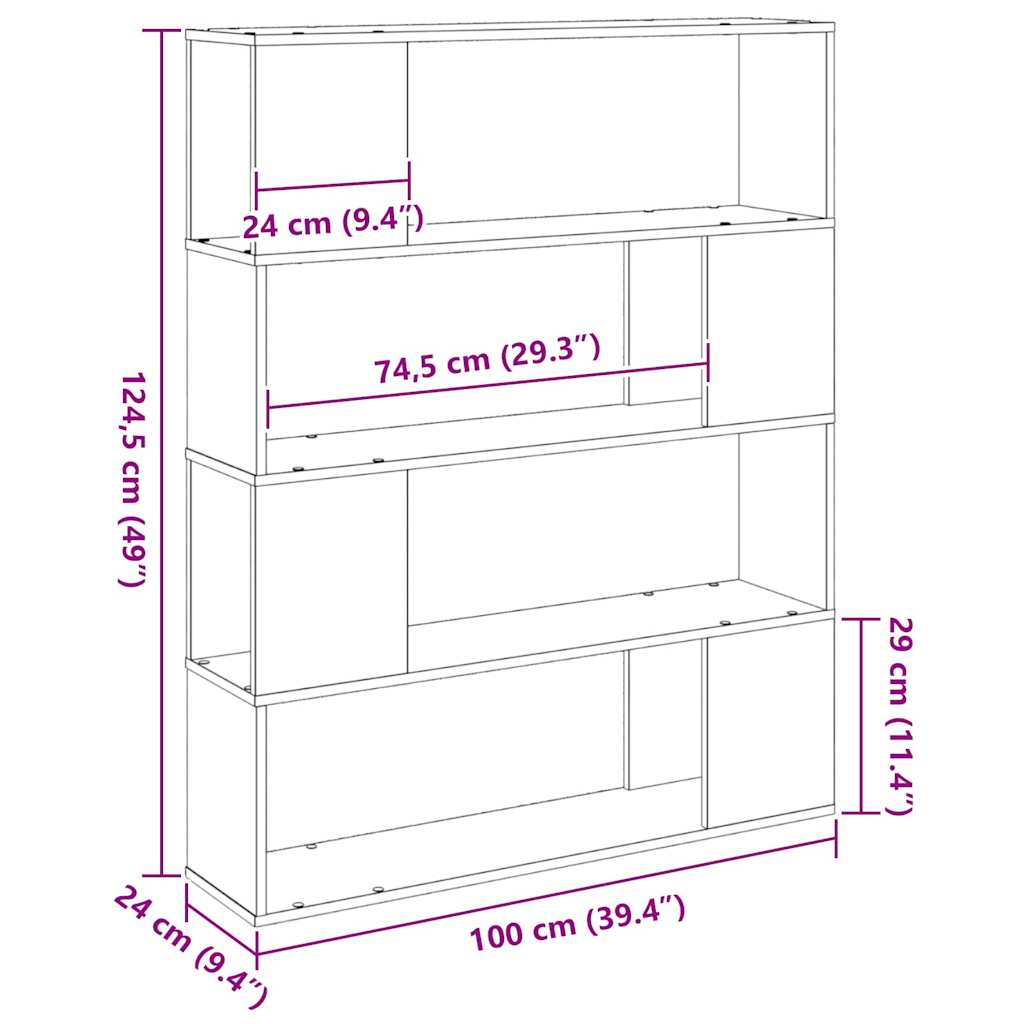 Set mobile TV Rovere Nero 100 x 24 x 124,5 cm Legno multistrato