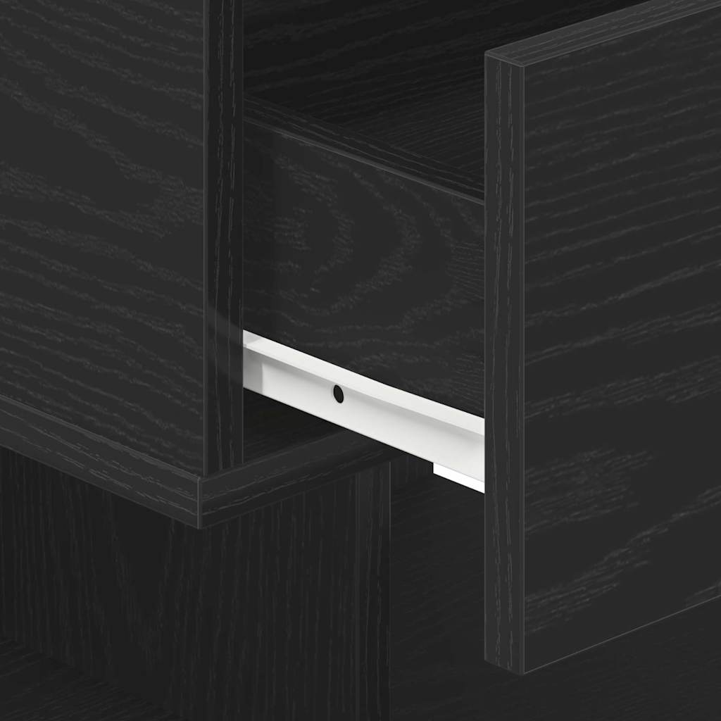 Armadio da Notte Rovere Nero 40 x 35 x 65 cm Legno multistrato | homemem39