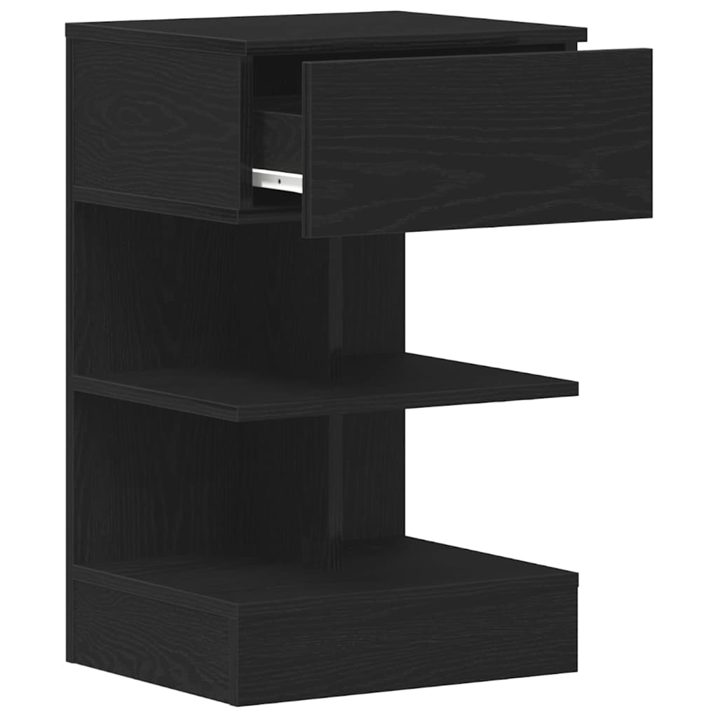 Armadio da Notte Rovere Nero 40 x 35 x 65 cm Legno multistrato | homemem39