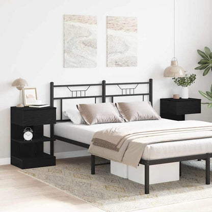 Armadio da Notte con cassetto 2 pcs Rovere Nero 40 x 35 x 65 cm