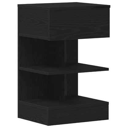 Armadio da Notte con cassetto 2 pcs Rovere Nero 40 x 35 x 65 cm