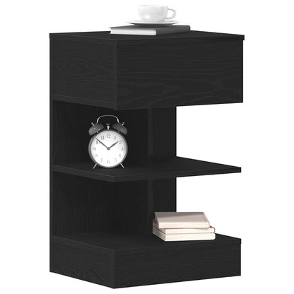 Armadio da Notte con cassetto 2 pcs Rovere Nero 40 x 35 x 65 cm