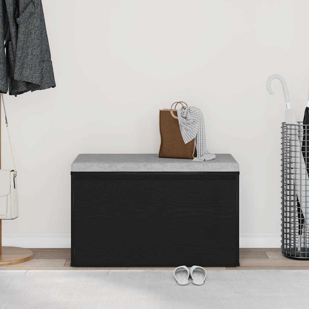 Panca per ingresso con cassetto Rovere Nero 80 x 40 x 45 cm