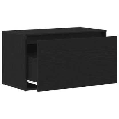 Panca per ingresso con cassetto Rovere Nero 80 x 40 x 45 cm