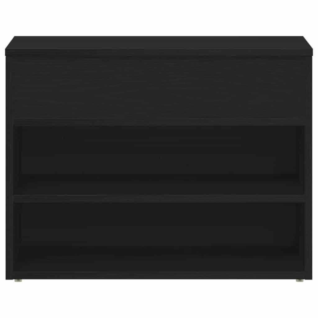 Panca per scarpe Rovere Nero 60 x 30 x 45 cm Legno multistrato
