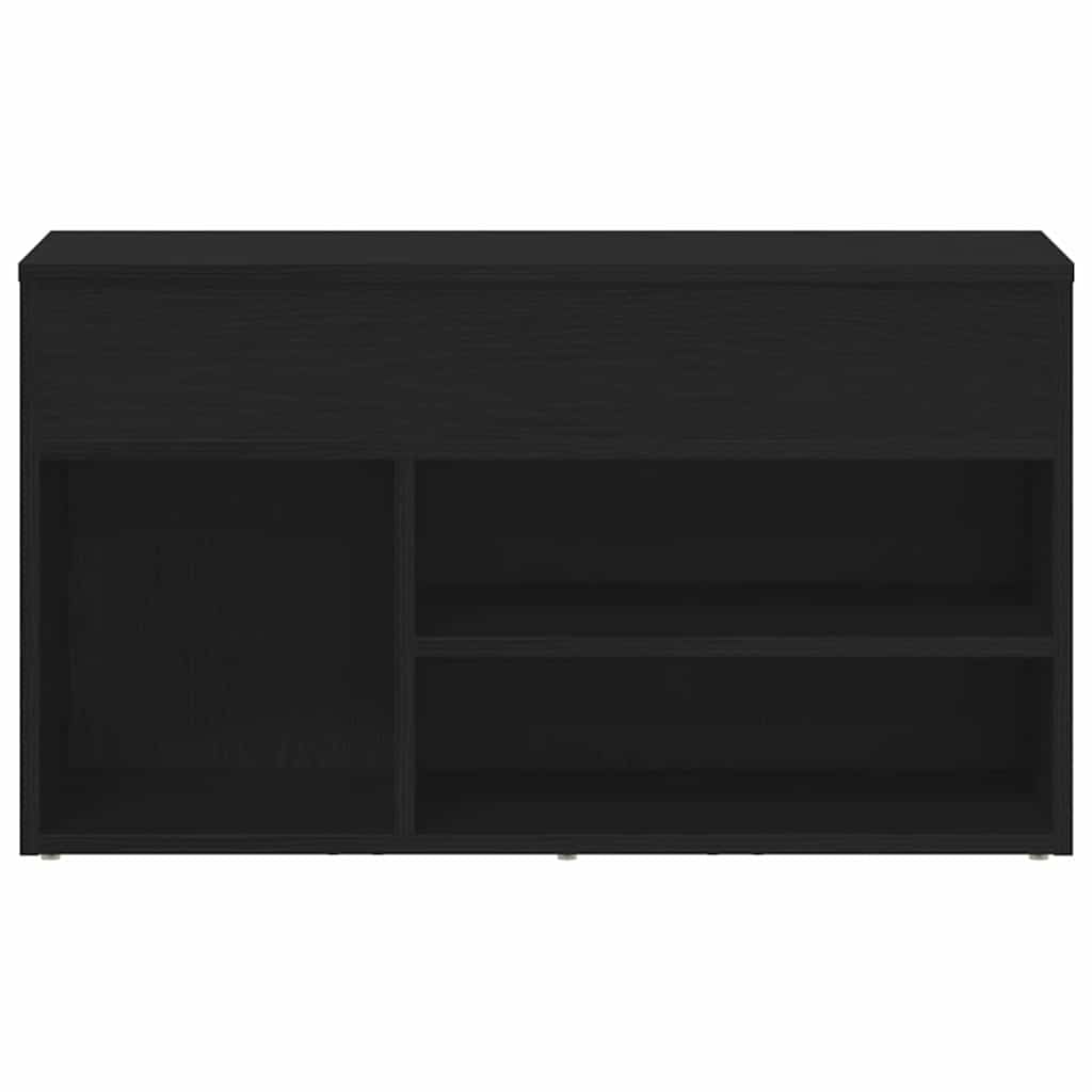 Panca per scarpe Rovere Nero 80 x 30 x 45 cm Legno multistrato