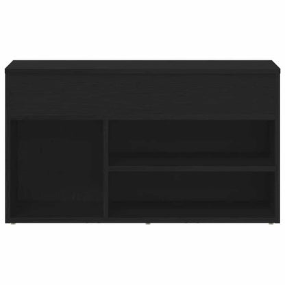 Panca per scarpe Rovere Nero 80 x 30 x 45 cm Legno multistrato
